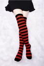 Meia 7/8 Preta com Listra Vermelha Geek Sexy Cosplay Meia 7/8 Preta com Listra Vermelha Geek Sexy Cosplay