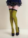 Meia Abelha Amarela Listra Preta Raibow 7/8 Geek Sexy Pin Up