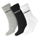Meia Adidas C Lin Crew - Pack com 3 Pares - Cinza Preto e Branco