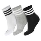 Meia Adidas Cano Baixo Cushioned Sportswear 41 ao 43 - Pack com 3 Pares - Preto Branco e Cinza