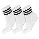 Meia Adidas Cano Médio Três Listras Pack Com 3 Pares Branco