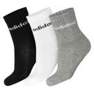 Meia Adidas Infantil Linear Pack com 3 Pares - Branco Preto e Cinza