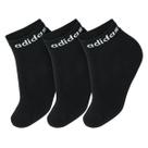 Meia Adidas Lin Ankle 35 ao 37 - Pack com 3 Unidades Preto