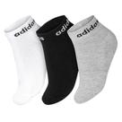 Meia Adidas Lin Ankle 38 ao 40- Pack com 03 unidades Branco Cinza e Preto