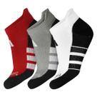 Meia Adidas Performance Climacool Com 3 Pares - Branca Cinza e Vermelho