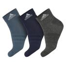 Meia Adidas SPW ANK 38 Ao 40 - Pack Com 3 Pares - Azul Cinza e Marinho
