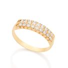 Meia aliança 18k com zircônias BRANCO 512367 Rommanel