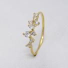 Meia Aliança Anel Aparador em Ouro com Diamonics