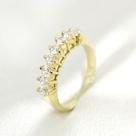 Meia Aliança Anel Aparador Largo 3mm em Ouro com Diamonics