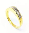 Meia Aliança Aparador Zirconias Banho Ouro 18k 1194