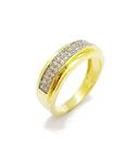 Meia Aliança Cravação Microzirconias Banho Ouro 18k 2519