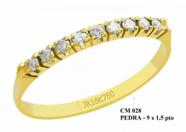 Meia Aliança de Ouro 18K Arizona com Brilhante Zircônias Meia Aliança de Ouro 18K Arizona com Brilhante Zircônias