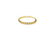 Meia Aliança Ouro 18k Pedras Zircônia - 1.03 Cor:AmareloTamanho:16
