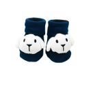 Meia Antiderrapante Plin Baby 3D Cachorro Azul Marinho