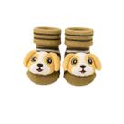 Meia Antiderrapante Plin Baby 3D Cachorro Marrom Claro