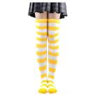 Meia Até O Joelho 7/8 Amarelo Com Listra Branca Cosplay Festas Meia Até O Joelho 7/8 Amarelo Com Listra Branca Cosplay Festas