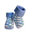 Meia baby antiderrapante azul e branco 0-15 ref-01056056