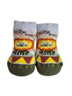 Meia baby antiderrapante verde ebranco leao 0-15 ref-056122 Meia baby antiderrapante verde ebranco leao 0-15 ref-056122