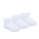 Meia Bebê Pimpolho Cano Curto 3 pares RN à 4 meses Branco Meia Bebê Pimpolho Cano Curto 3 pares RN à 4 meses Branco