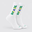 Meia Brasil Vertical Branca