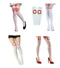Meia Calça 7/8 Branca Enfermeira Enfermagem Cosplay Anime