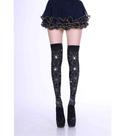 Meia Calça 7-8 Cosplay Halloween 90% Nylon 10% Spandex Tamanho Único 1 Par Teia de Aranha Preto OEM