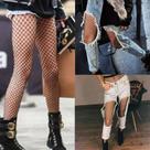 Meia Calça Arrastão Trama Média Preta Sexy Feminina Casual Rock Punk Gótica Moda Tendência Premium Top