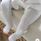 Meia calça bebê com laço
