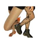 Meia Calça Coração Fio 15 + Meia Calça Arrastão Trama Média Juvenil / Adulto - Tamanho 40