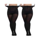 Meia-calça De Nylon Transparente Preta plus Size, Ultrafina, Cor Sólida, Emagrecedora E De Alta