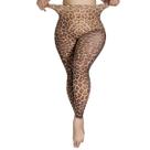 Meia-calça Feminina Com Estampa De Leopardo Grande De 9 Pontos Na Parte Inferior, Meia-calça Sexy Da