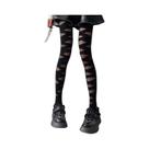 Meia-calça Feminina Preta E Branca Semitransparente Estilo Bandagem Gótica Para Cosplay Com Faixas