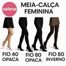 Meia Calça Feminina Selene Original Opaca Fio 40 Fio 80 Arrastão Inverno