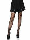 Meia-calça Fishnet Leg Avenue Worship Me Cross Net tamanho único