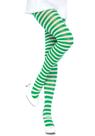 Meia-calça Leg Avenue de Nylon Listrada Branca e Verde Tamanho Único