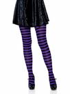Meia-calça Leg Avenue de Nylon Listrada Preta e Roxa Tamanho Único
