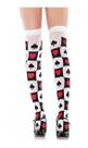 Meia Calça Nipes 7/8 Cosplay Nipes De Baralho Coração Dama de Copas Carnaval Halloween Zumbi Terror