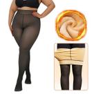 Meia Calça Plus Size Forro Pelúcia Plus Size Translucida Com Pé Lã Inverno Pelinho
