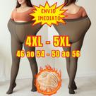 Meia Calça Quente Feminina Peluciada 50 ao 56 Plus Size 3XL/4XL - Translucida Lã Pelinho Térmica Com Pé 230gramas