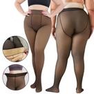 Meia Calça Quente Feminina Peluciada 50 ao 56 Plus Size 3XL/4XL - Translucida Lã Pelinho Térmica Com Pé 230gramas