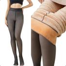 Meia-Calça Térmica Forrada Peluciada Translúcida Elástica Slim 220g-Tamanho Unico