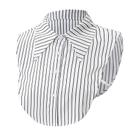Meia-camisa falsa com gola de blusa feminina listrada branca