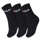 Meia Cano Médio Fila LS330037 Preta Pack com 03 Pares - 39 ao 43