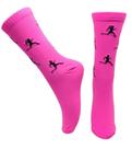 Meia corrida pink fluor poliamida