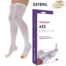 Meia Coxa 7/8 Venosan AES Antitrombo Compressão 18mmHg Pé Aberto Branca Estéril