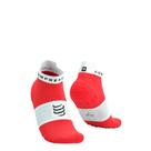 Meia de Compressão Para Corrida Cano Curto Run Lo V4 Vermelha/Branca COMPRESSPORT