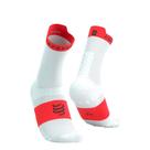 Meia de Compressão Para Corrida Cano Médio Run Hi V4 Branca/Vermelha COMPRESSPORT Meia de Compressão Para Corrida Cano Médio Run Hi V4 Branca/Vermelha COMPRESSPORT