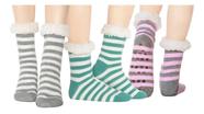 Meia De Lã Pantufa Forrada Unissex Antiderrapante Para Aquecer Os Pés Confortável 1 Par Modelo Botinha