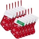 Meia de Natal Bonison Classic 25 cm vermelha com flocos de neve x12