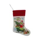 Meia De Natal Do Grinch, Monstro Verde De Desenho Animado, Enfeite Pendurável, Saco De Presente,